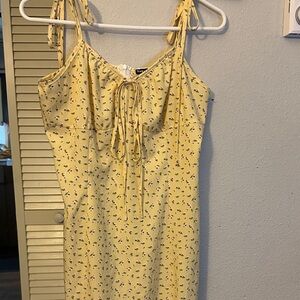 SHEIN Yellow Floral Midi Dress